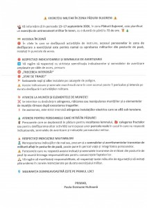 Anunt exercitiu militar Pădurea Bujoreni